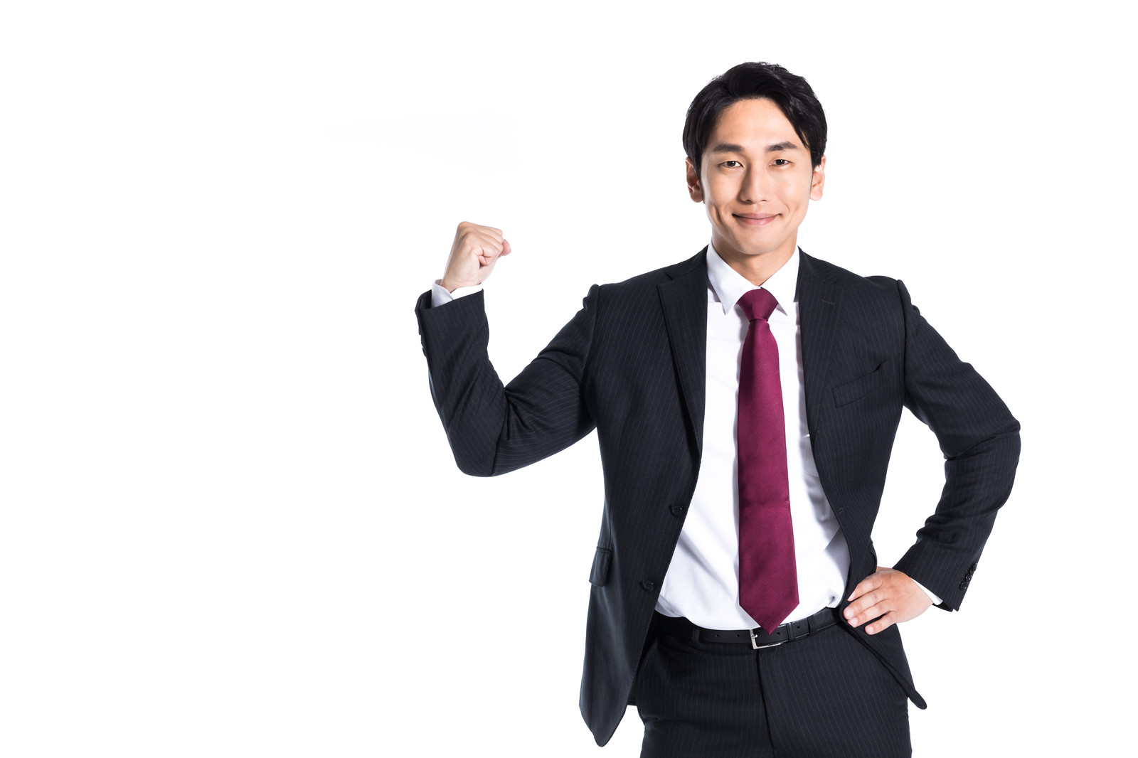 自信満々のスーツの男性
