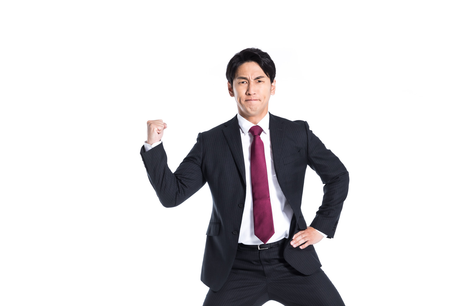 頑張るスーツの男性